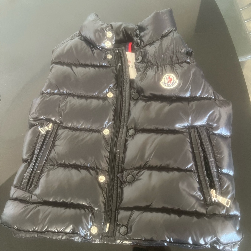 Moncler Kids Shiny Black Puffer Vest